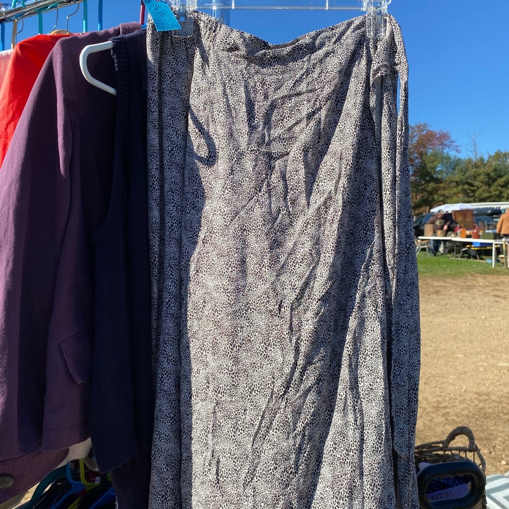 Mid calve wrap skirt.